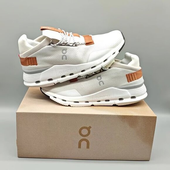 On Running Shoes - On Running Cloudnova White Pearl Brown